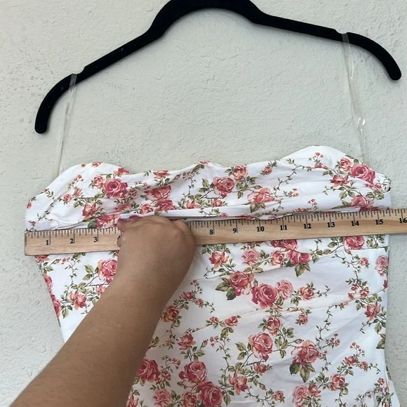 House of CB ‘Jasmine’ Rose Print Draped‎ Corset Dress NWOT size M - Picture 11 of 12